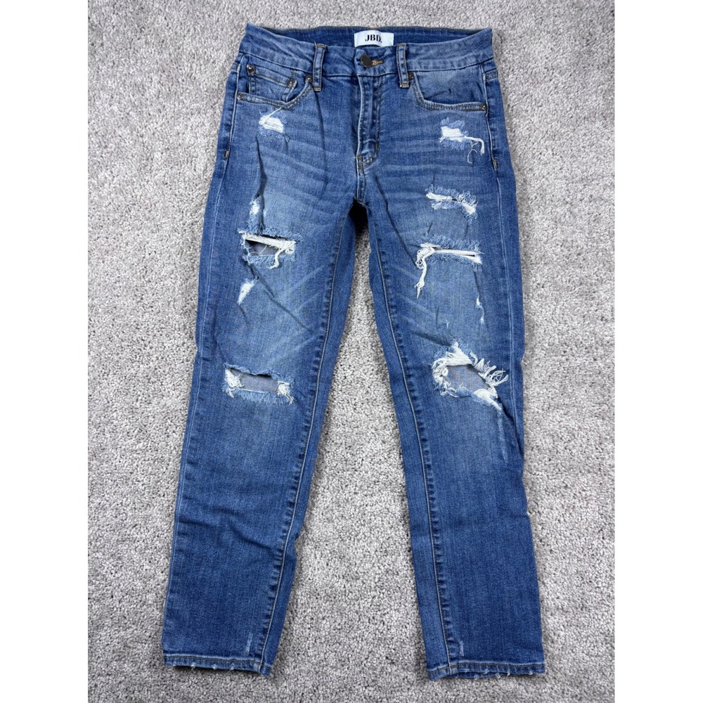 JBD. Distressed Ripped Jeans Womens Size 24‎ Blue Denim